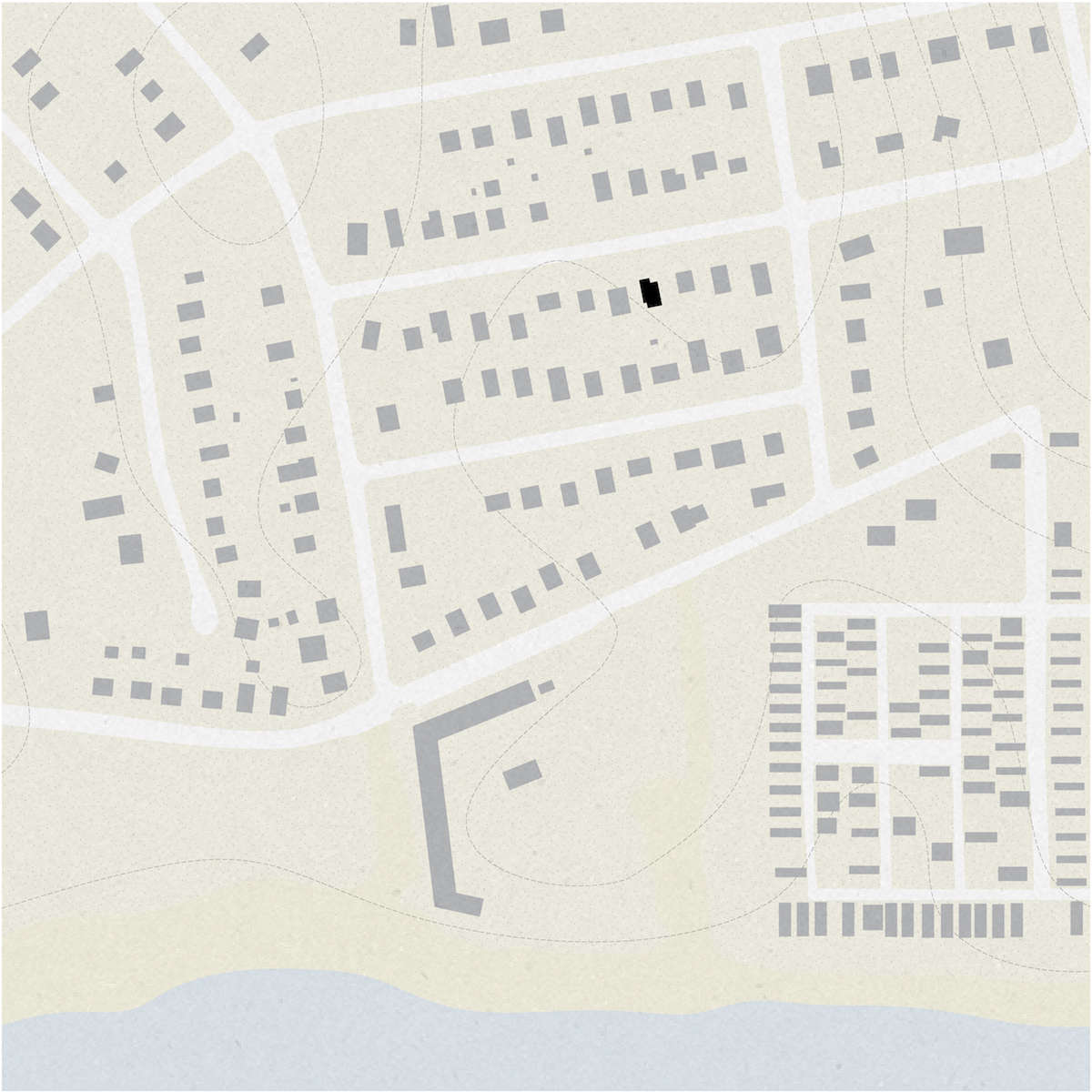 The house is only two blocks from the beach, in a neighborhood typical of the area, says the architect—filled with small weekend houses built by developers in the 1960s through the 1980s.