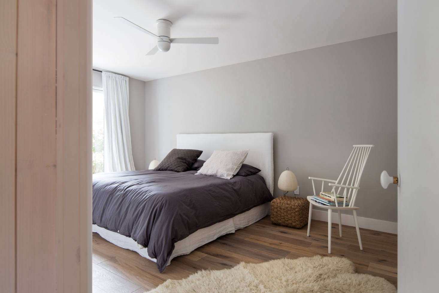 The bedrooms are the only rooms with painted walls.