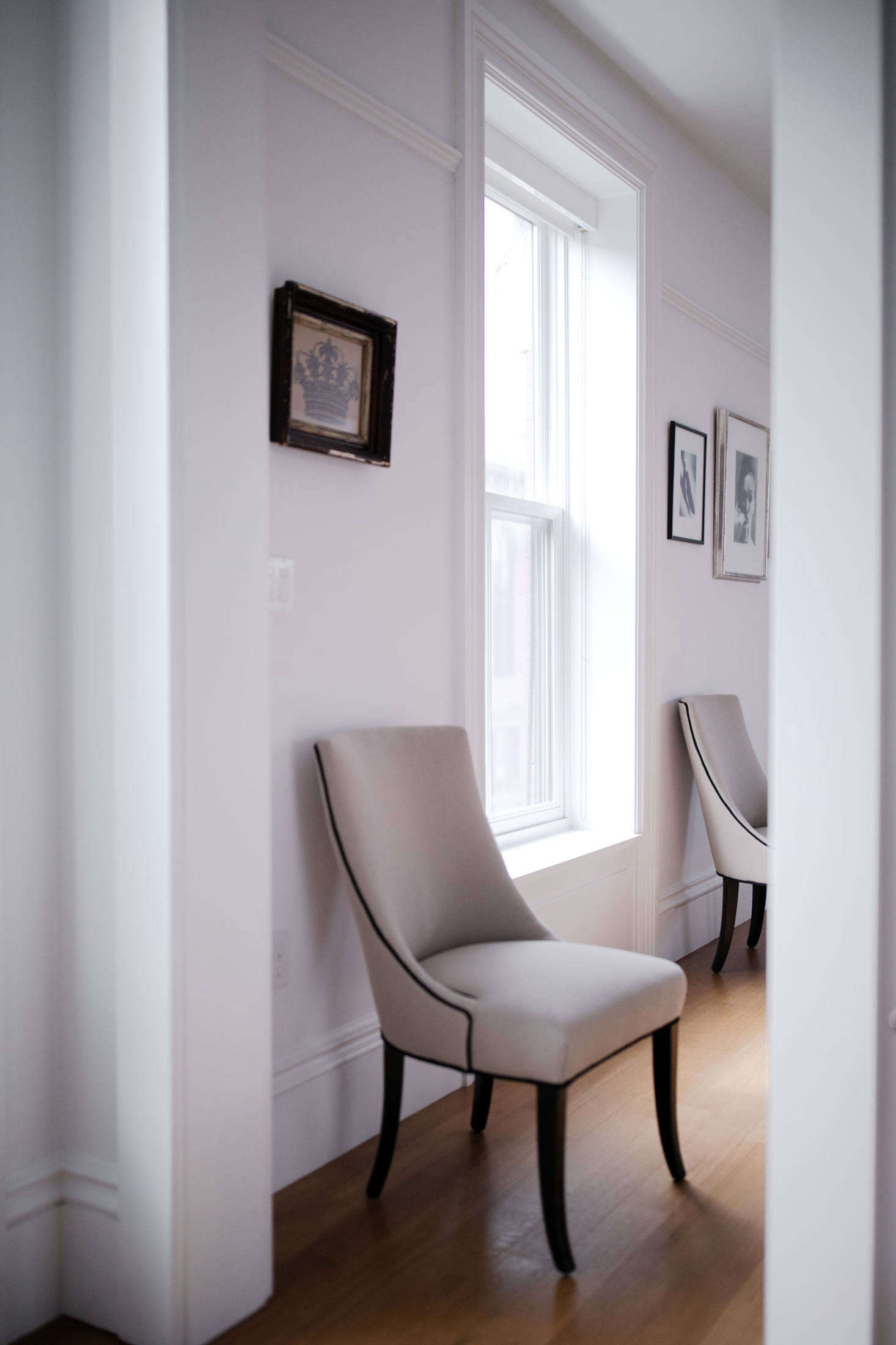 The view from the sitting room into the living room.