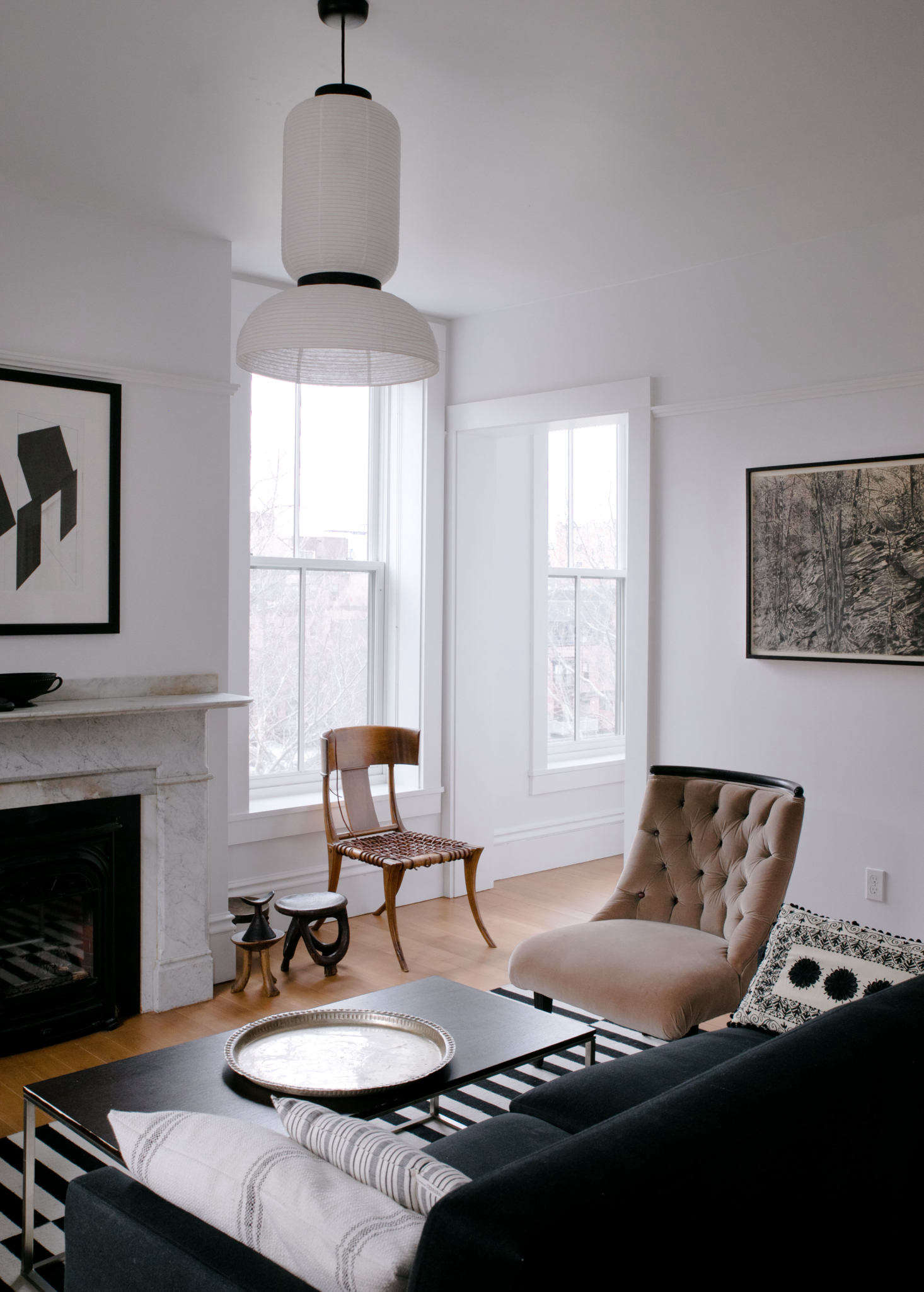 A furniture plan helped Cheryl and Jeffrey visualize their old living room furniture in a new space.