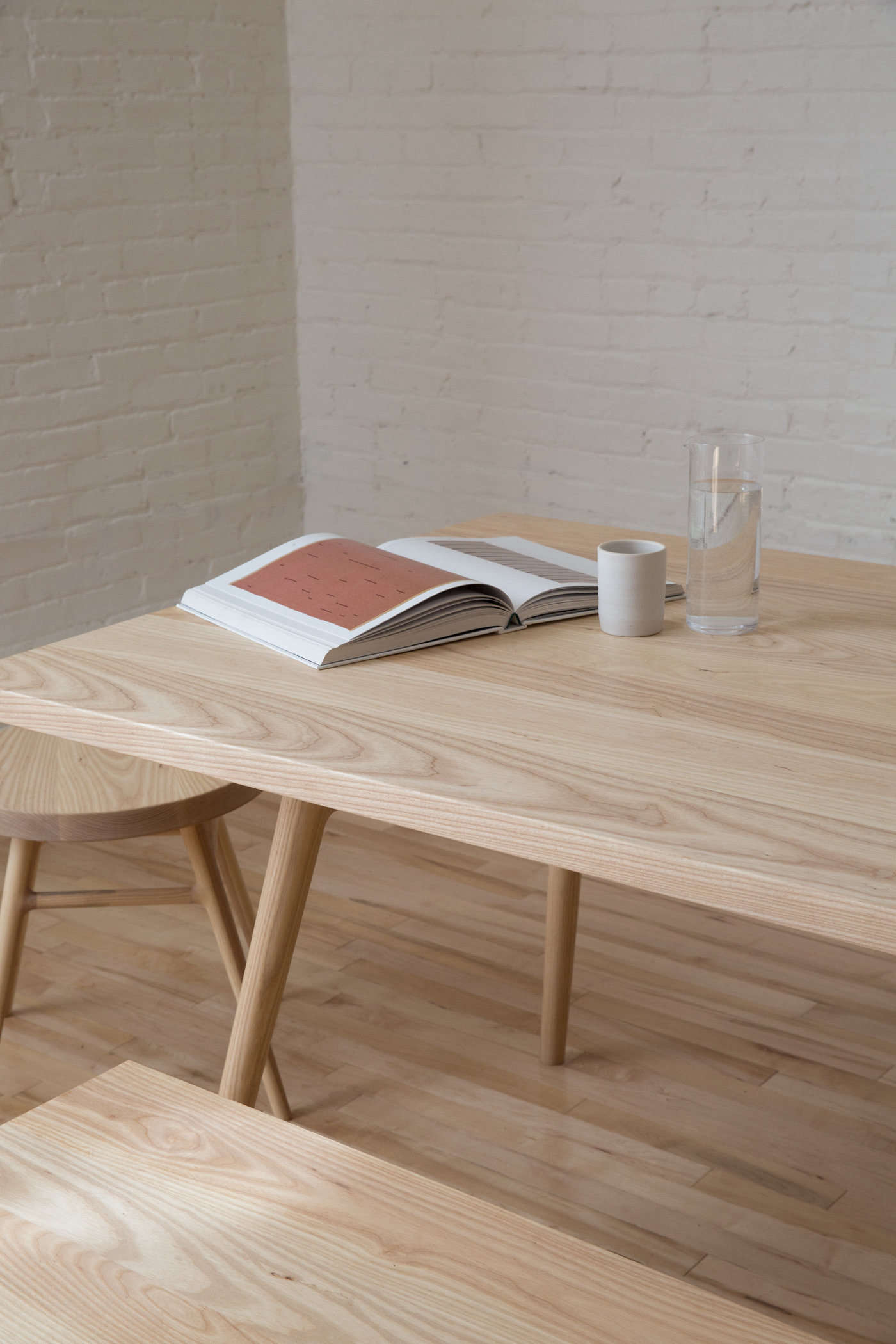 The collection is made to order in Los Angeles by skilled craftsmen. Each item can be customized in accordance with a range of finishes and size dimensions.