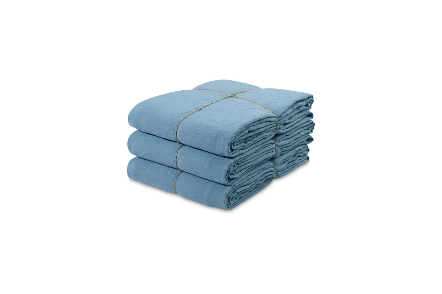 The Merci Azure Washed Linen Duvet Cover for