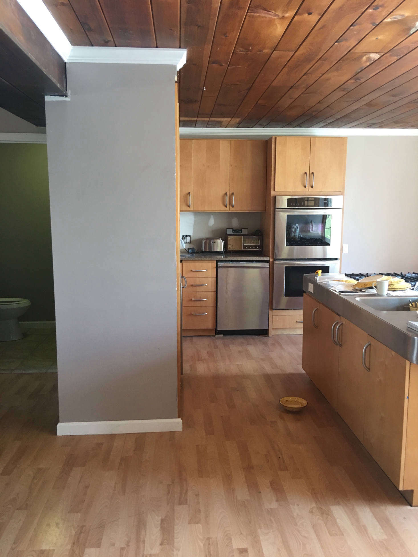 The kitchen as it was.