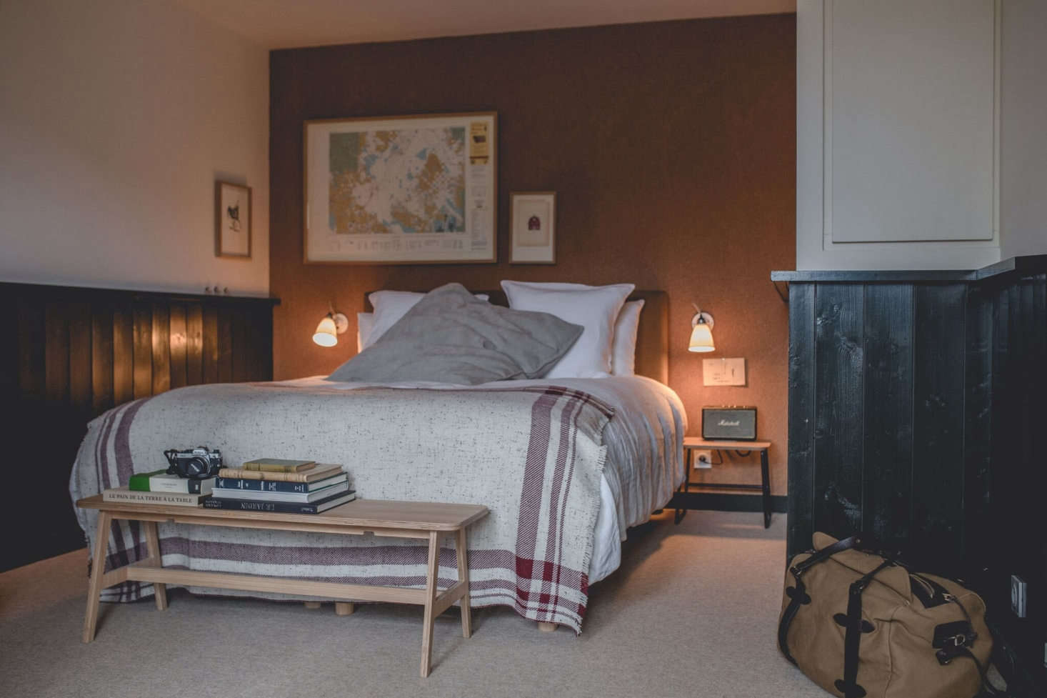 A wool blanket, French style: see Le Barn: Paddock Living at a Rustic-Chic Retreat Outside of Paris.
