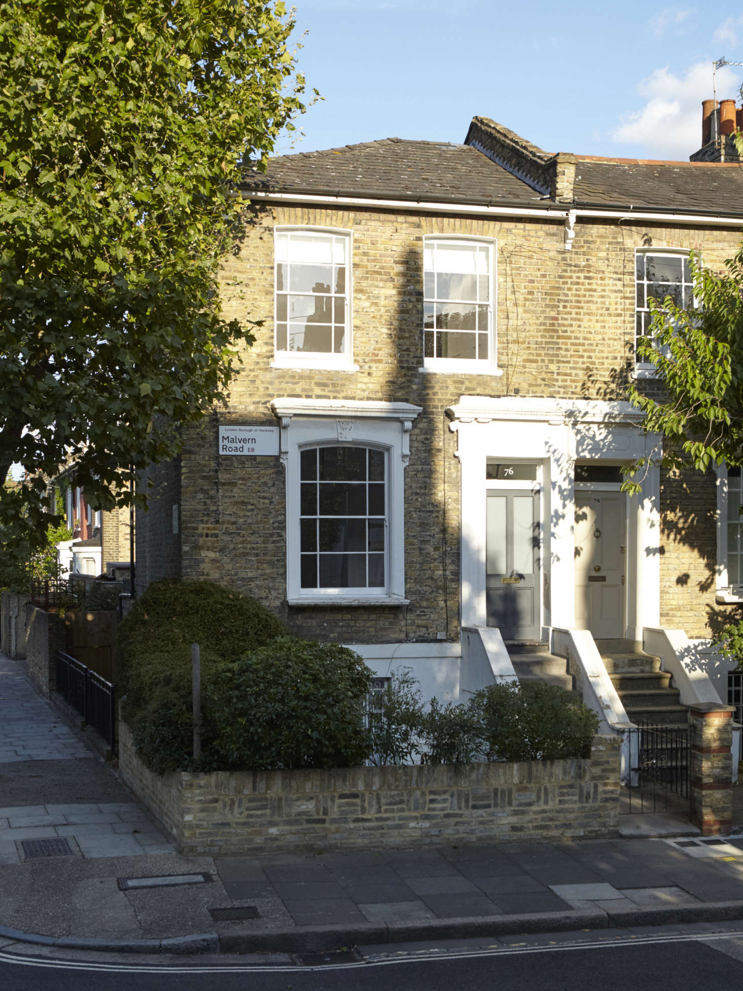 The outside of the small Georgian terrace house. 