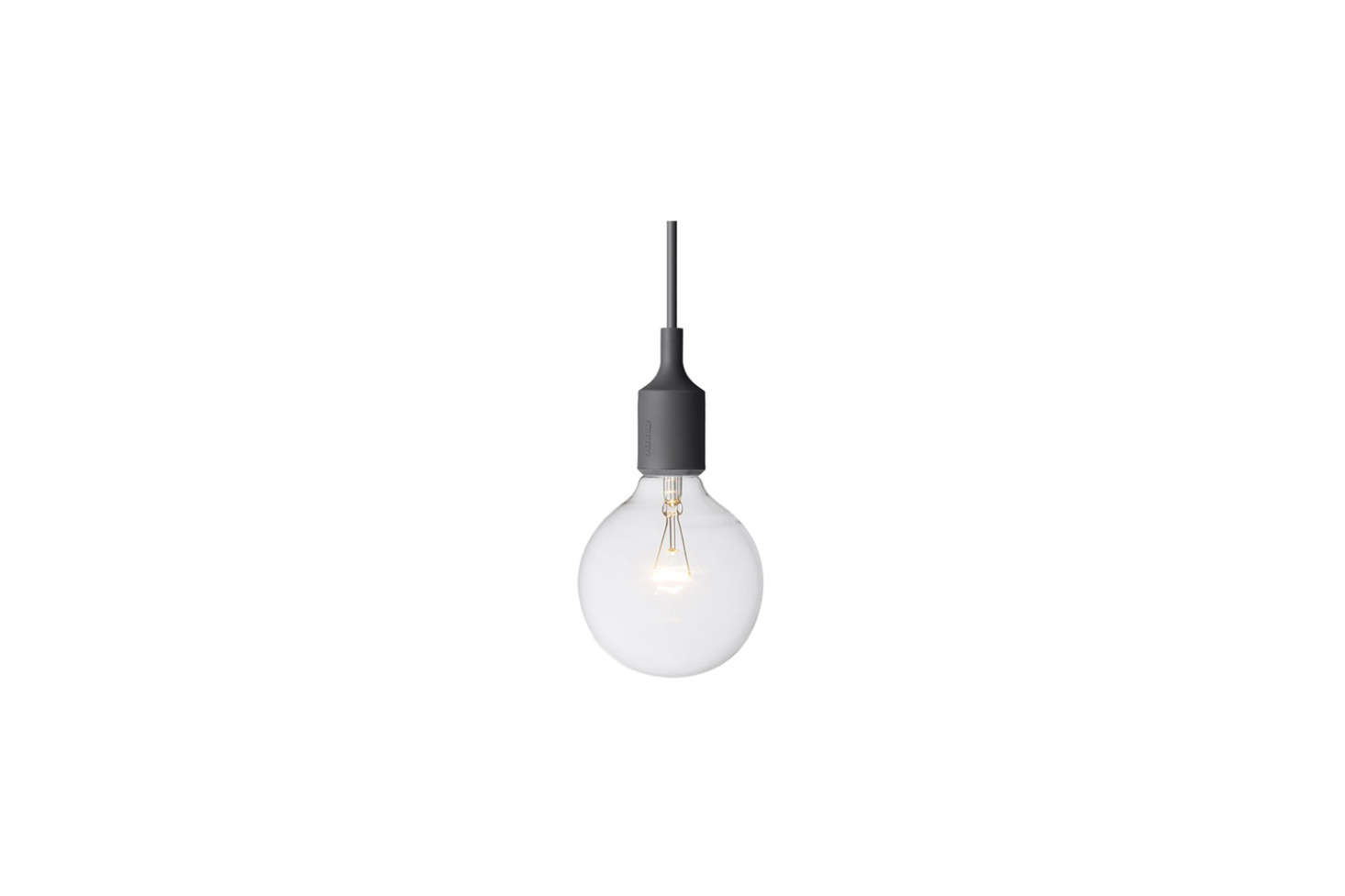 Anstruther hung a trio of Muuto E27 Ceiling Light Fixtures in black ($79 each from YLighting) over her kitchen island.