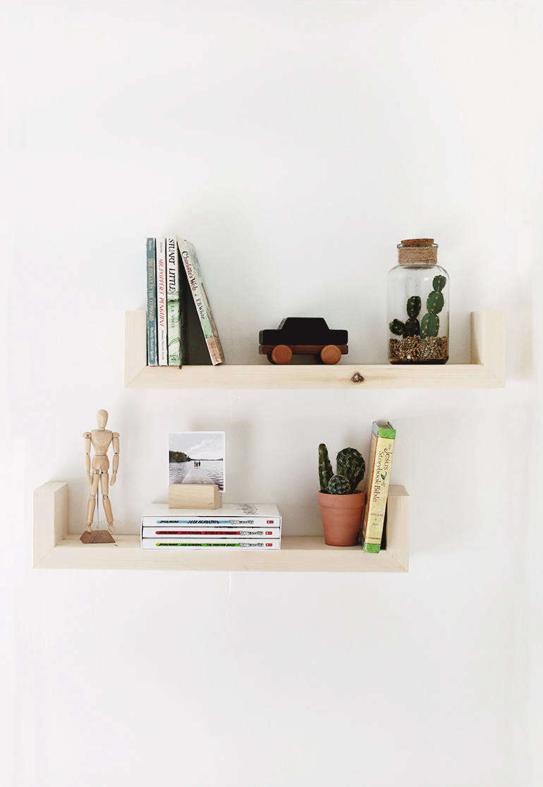 DIY Floating Shelves are made from 2-by-6-by 8 pine boards