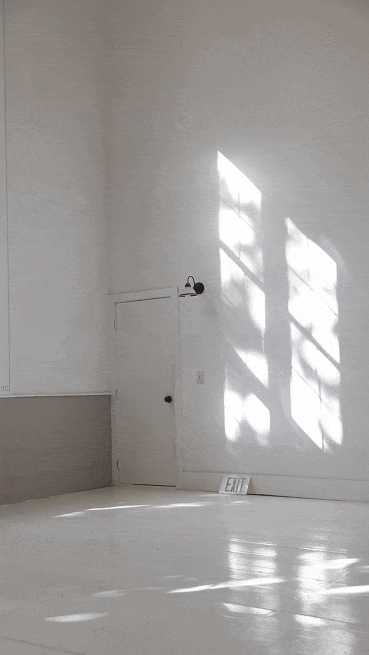 Fall light on the gallery-like walls.