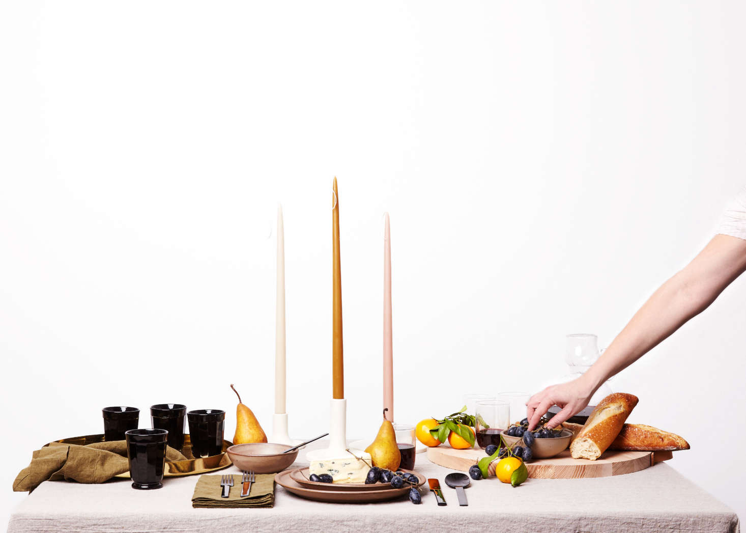 Don’t save these pieces for special occasions: Each element of the tablescape can easily rotate in with your everyday tableware.