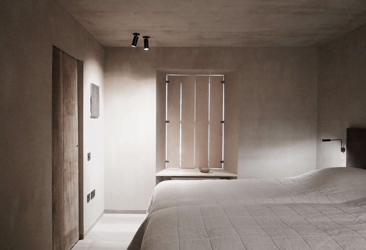 The lodge has nine guest rooms. “We tried to create warm but pure spaces,” say the owners. “We get great inspiration from the Japanese wabi sabi way of living.”