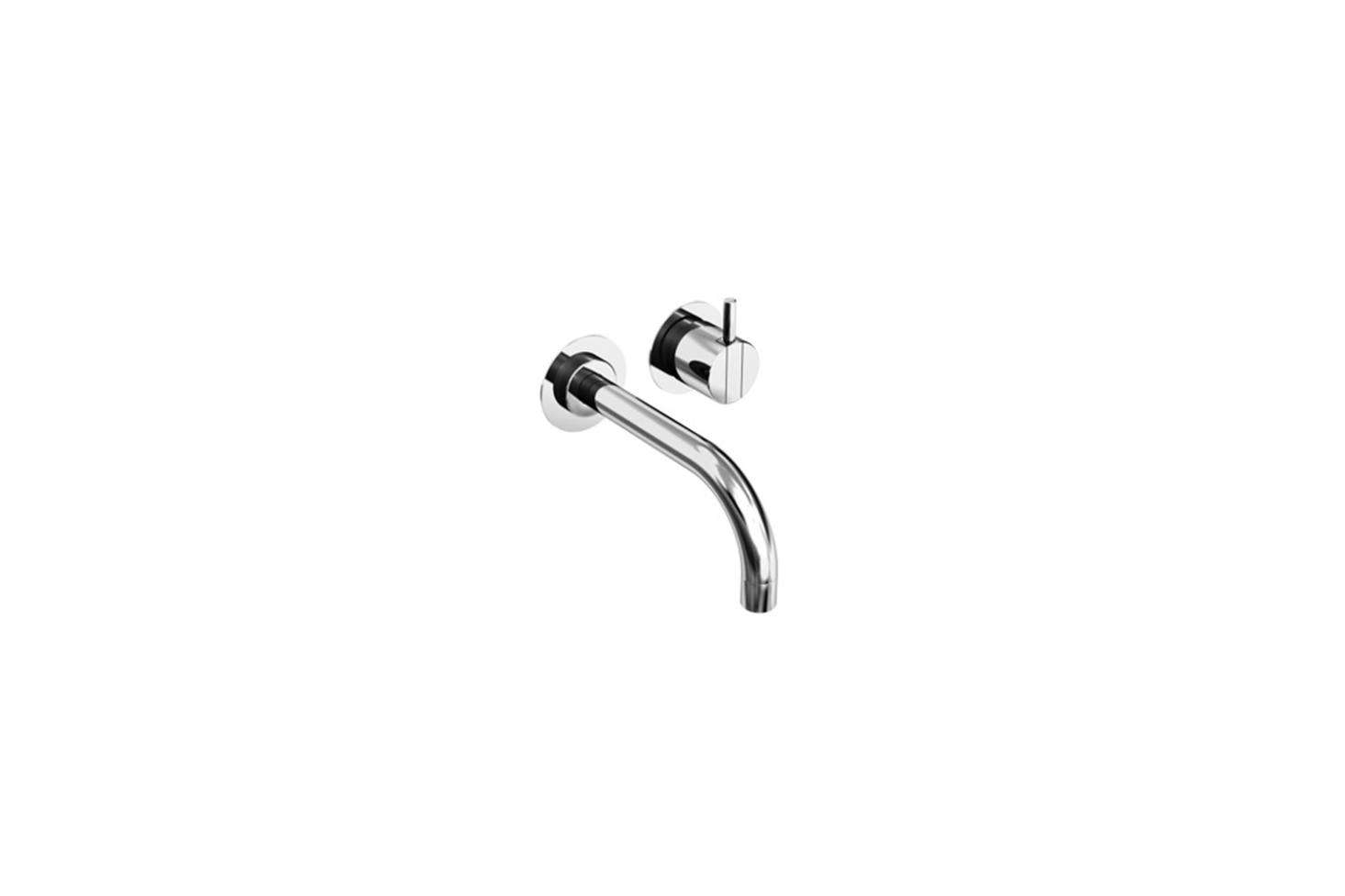 The sink is equipped with the Vola 111X One-Handle Faucet; $386.25 at Focal Point Hardware.