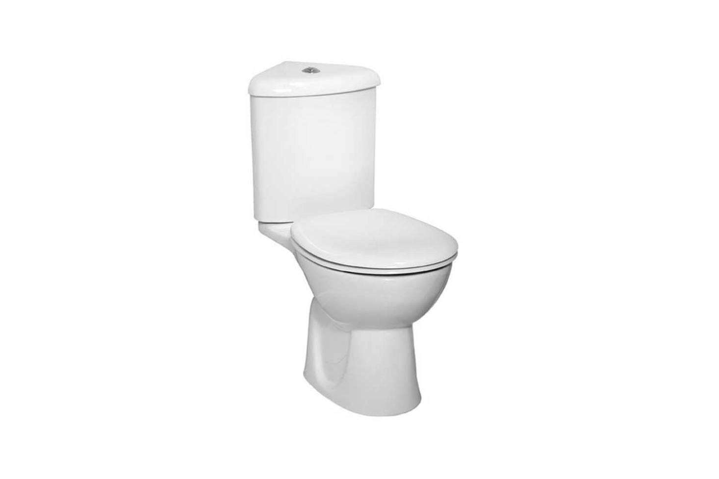 The Vitra Layton Corner Close Coupled Toilet with an open back is another model from Victorian Plumbing; it