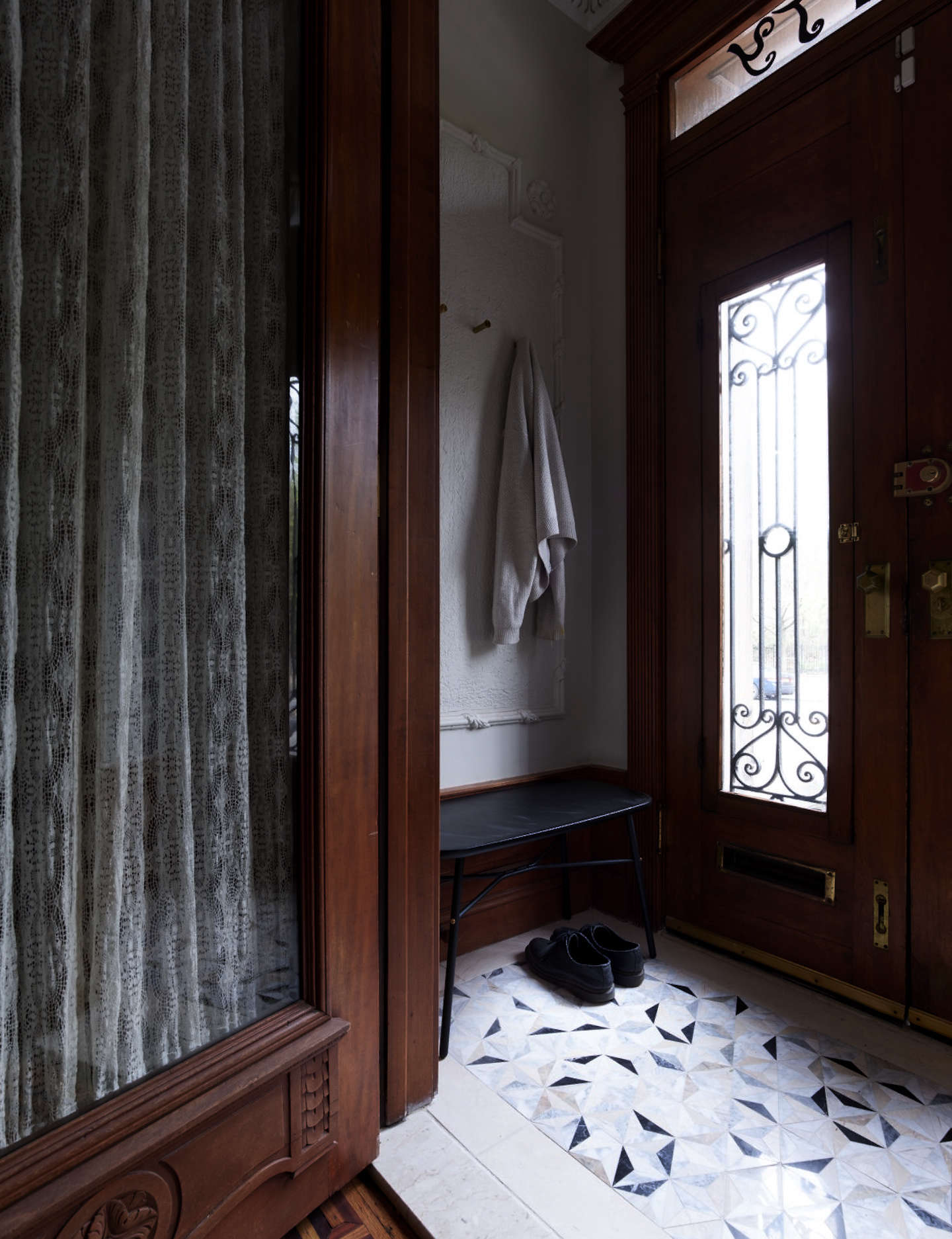 The entryway, with the house’s historic elements preserved.