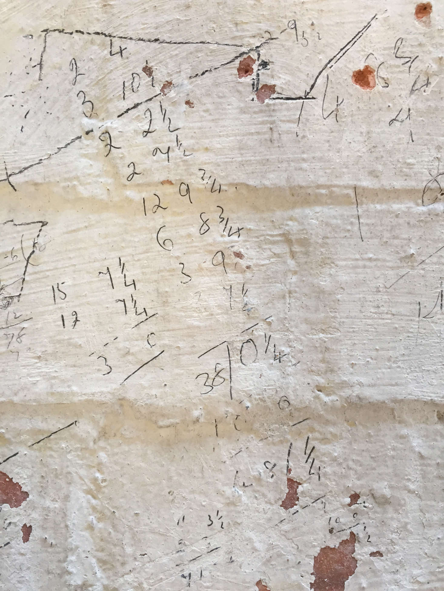 The green grocer left behind his daily calculations. “I was so sad I had to cover them, but I have photos of all the scribbles,” says Sandy. Photograph by Sandy Suffield.