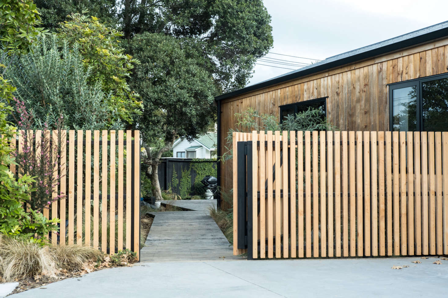 George and Will spotted the house while driving near their studio in the coastal town of Mount Maunganui, on New Zealand’s North Island. (Scroll to the end for Before and In Progress photos.) The two met at boarding school and launched their business out of the wood shop at their university. They’re both self-taught designers and learned how to build working alongside their grandfathers.