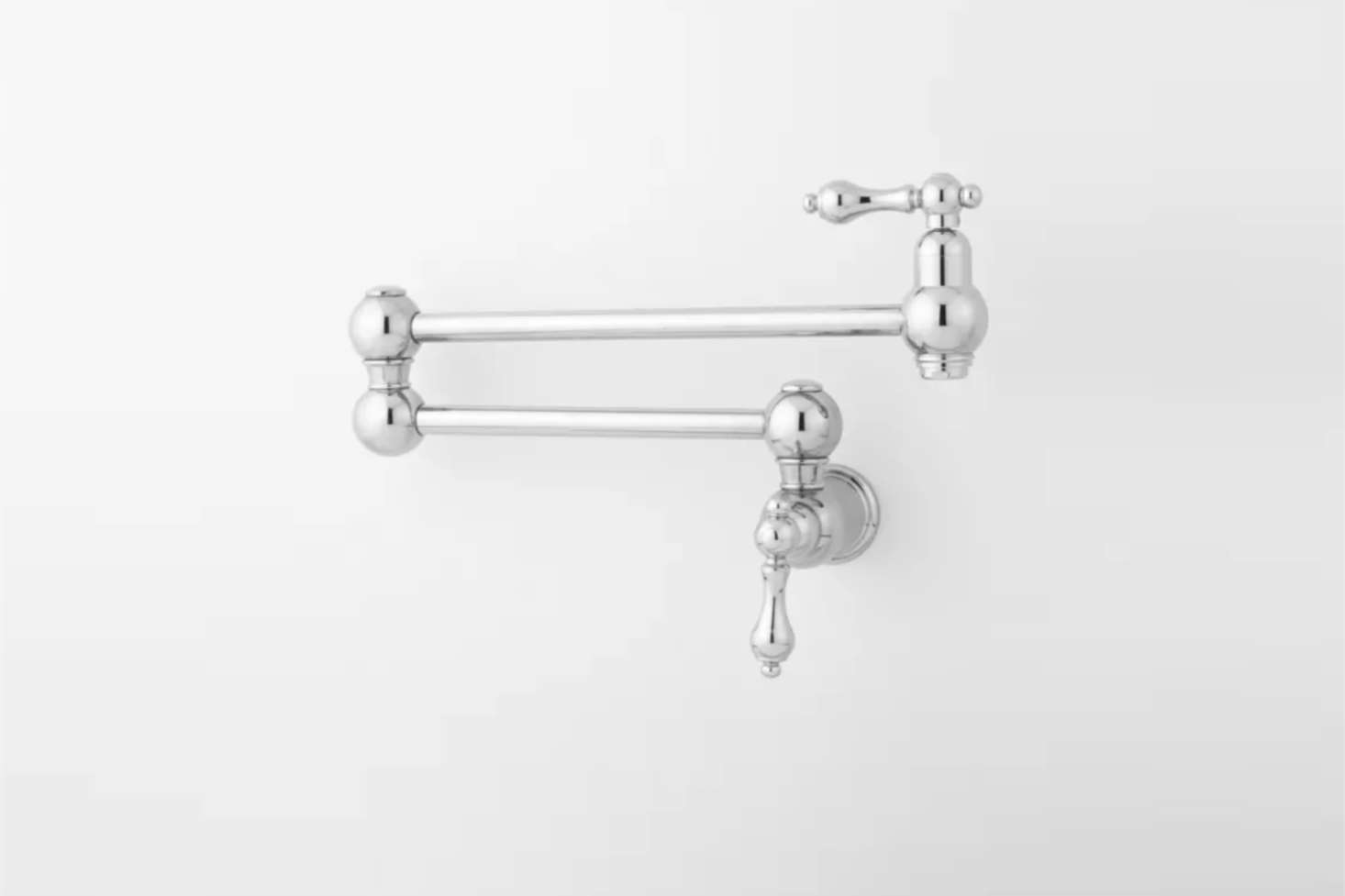 The Vivian Retractable Wall-Mount Pot Filler Faucet comes in five different finishes; $189.95 at Signature Hardware.