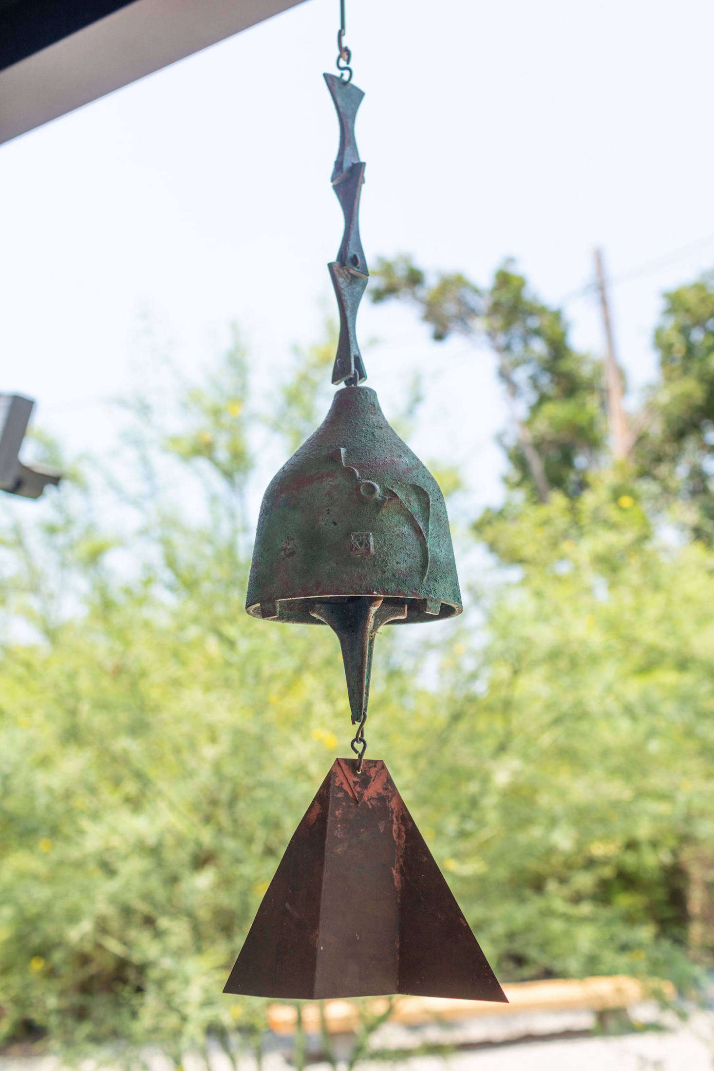 The only decorative object on his deck.