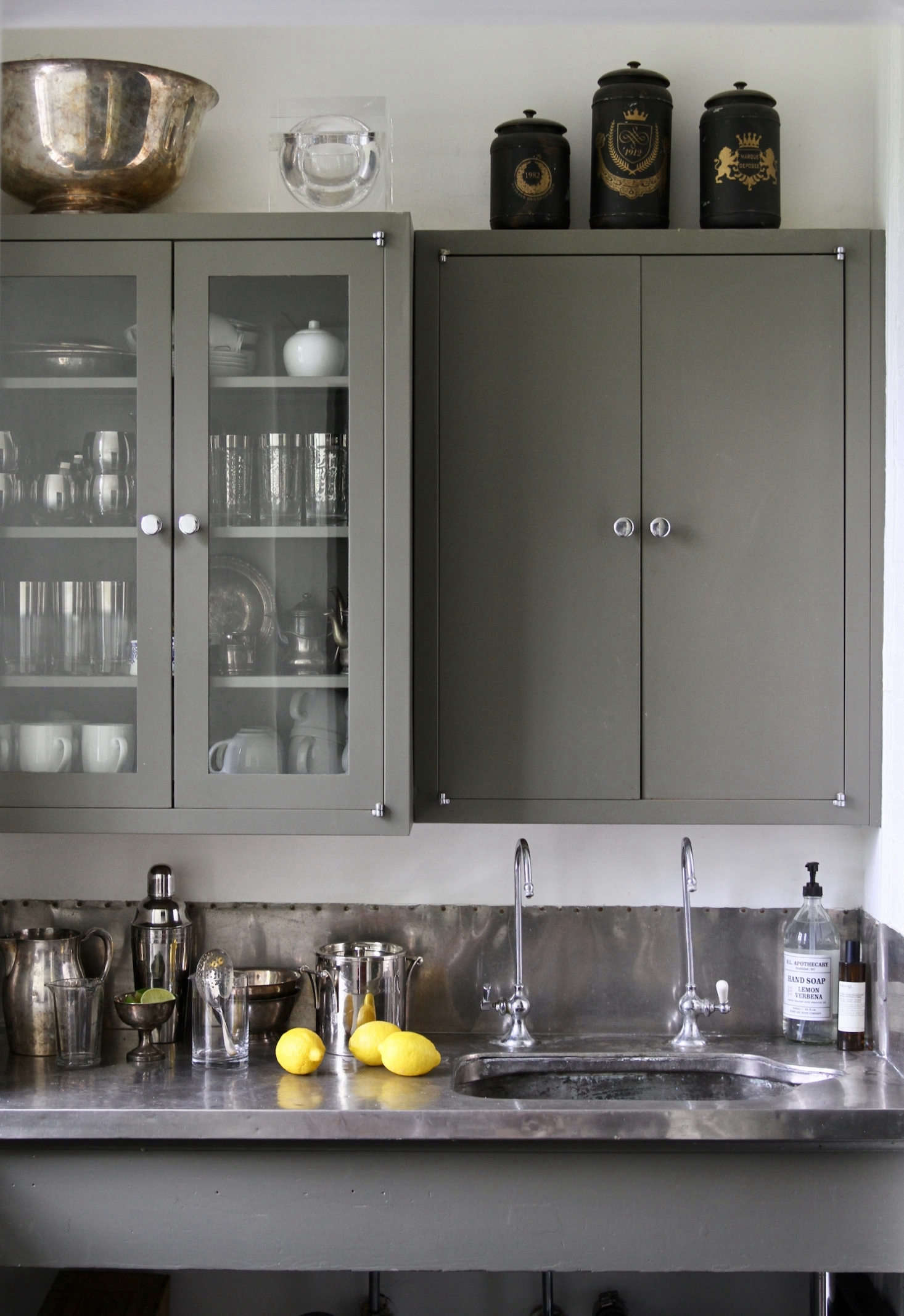 The butler’s pantry, with cabinets painted, appropriately enough, Country Life.