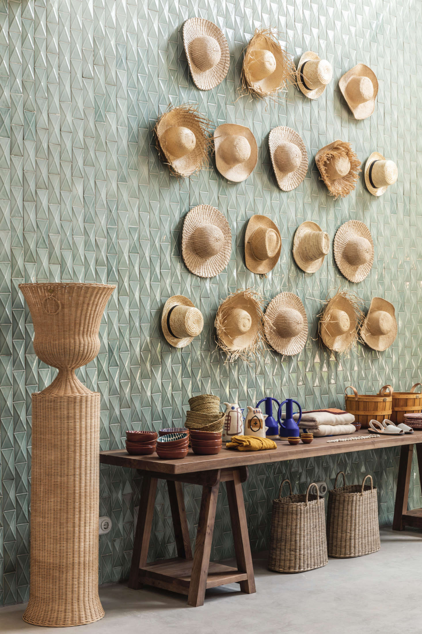 For those who want to bring home a piece of the hotel, there’s an in-house shop. The straw hats, however, are not for sale—they’re for guests to borrow.