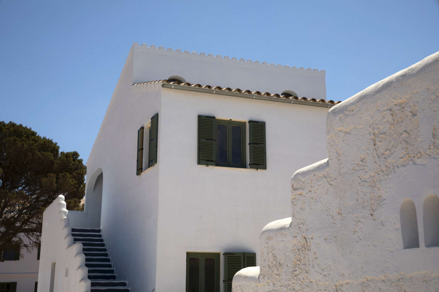 There are nine private villas on the property, each with its own dipping pool.