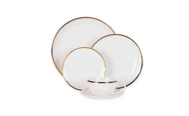 Olivia & Oliver’s Harper Organic Shape Gold 5-Piece Setting at Bed Bath & Beyond is $69.99.