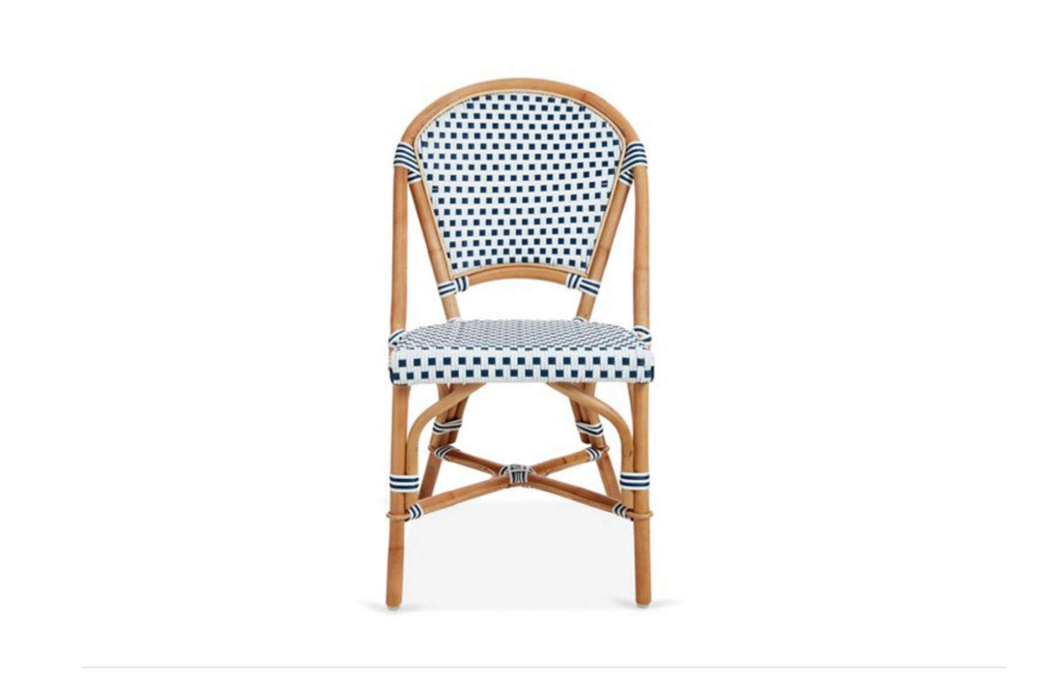 The Chloe Bistro Side Chair has a rattan frame and weatherproof cording (we like the striped banding); it’s $240 from One Kings Lane, which also offers a range of other bistro chairs.