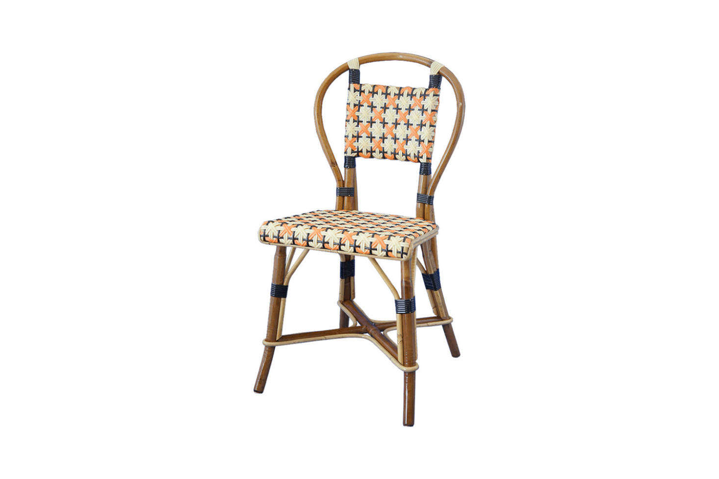 The Poncelet is one of a vast collection of bistro chairs from Maison Gatti, founded in 1920 by the current owners’ great grand parents, and supplier to Paris’s George V Hotel and the River Cafe in New York, among others. The chairs are made in France with seats and backs woven by hand from Rilson, a trademarked, waterproof material derived from the castor plant.