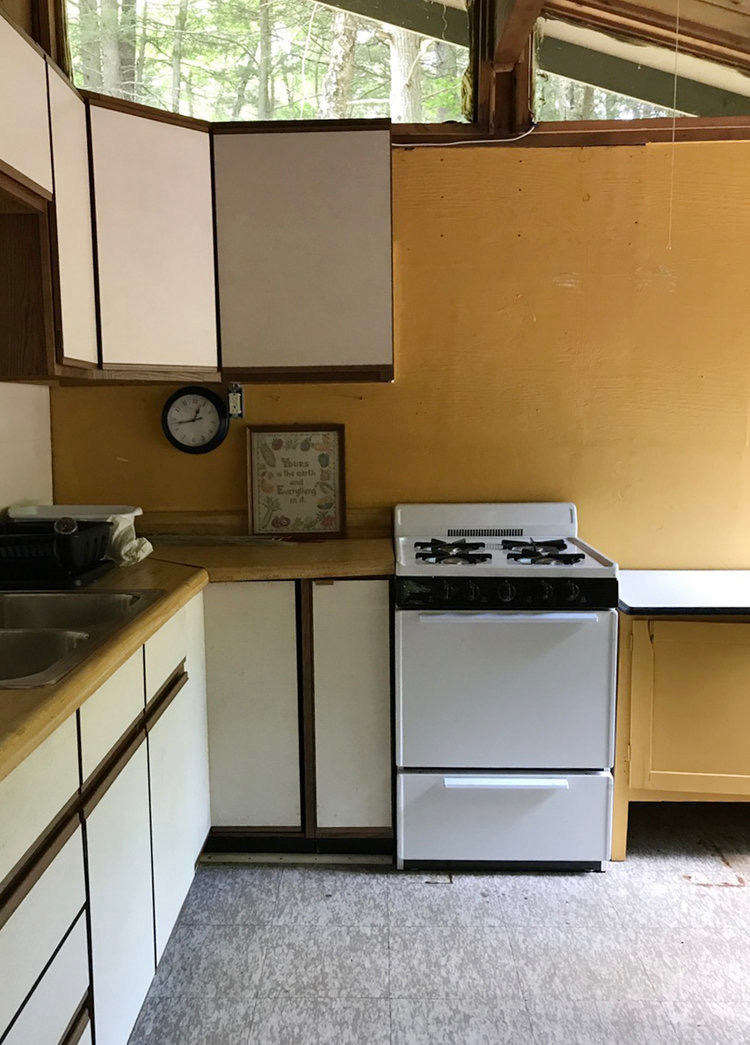 The kitchen, before being greatly improved.