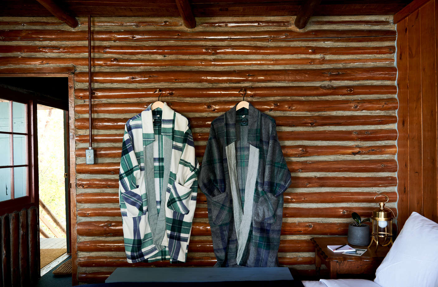 The log paneling is all original to the inn.