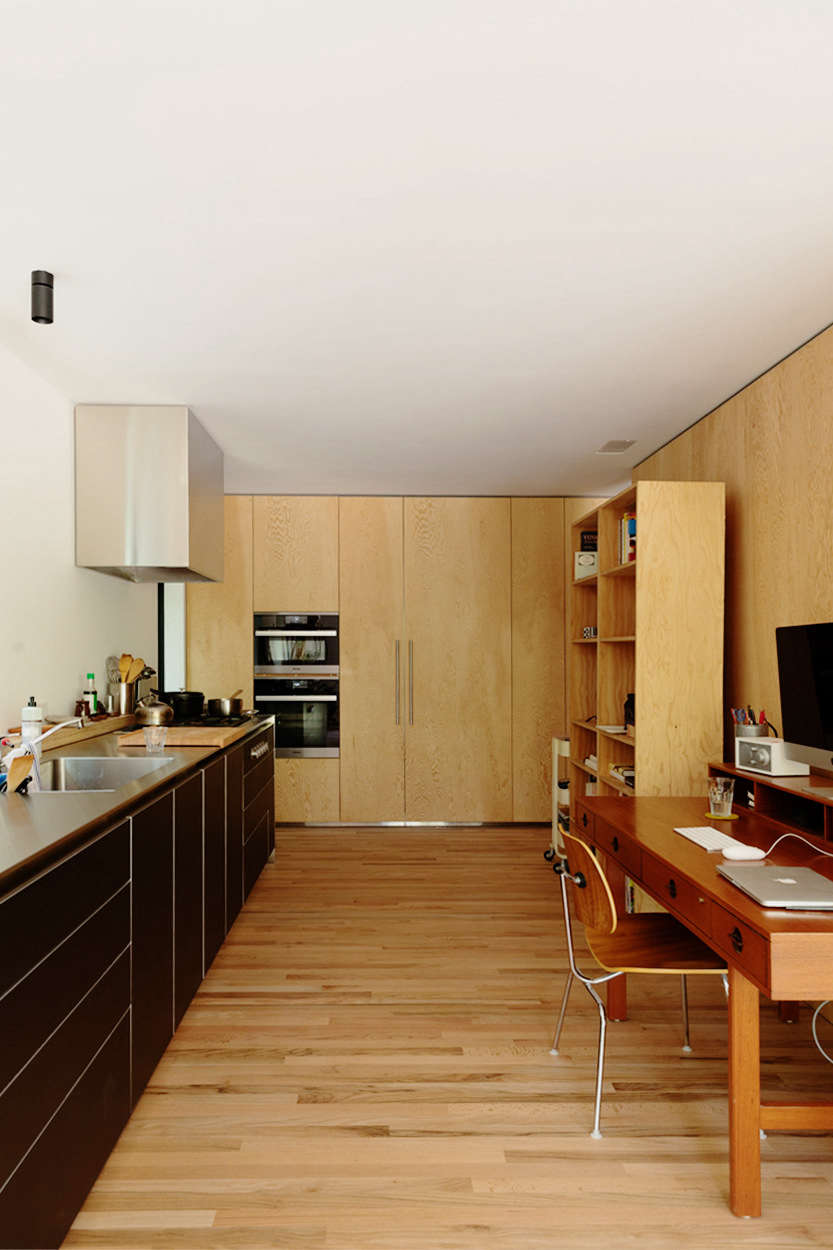Yanai and his wife, architect Patricia Rhee (also a partner at EYRC specializing in civic and public spaces) and their two children have lived in their 1,500-square-foot house for eight years, and remained put while Yanai was transforming it—”we set up a temporary kitchen in the garage,” he tells us.