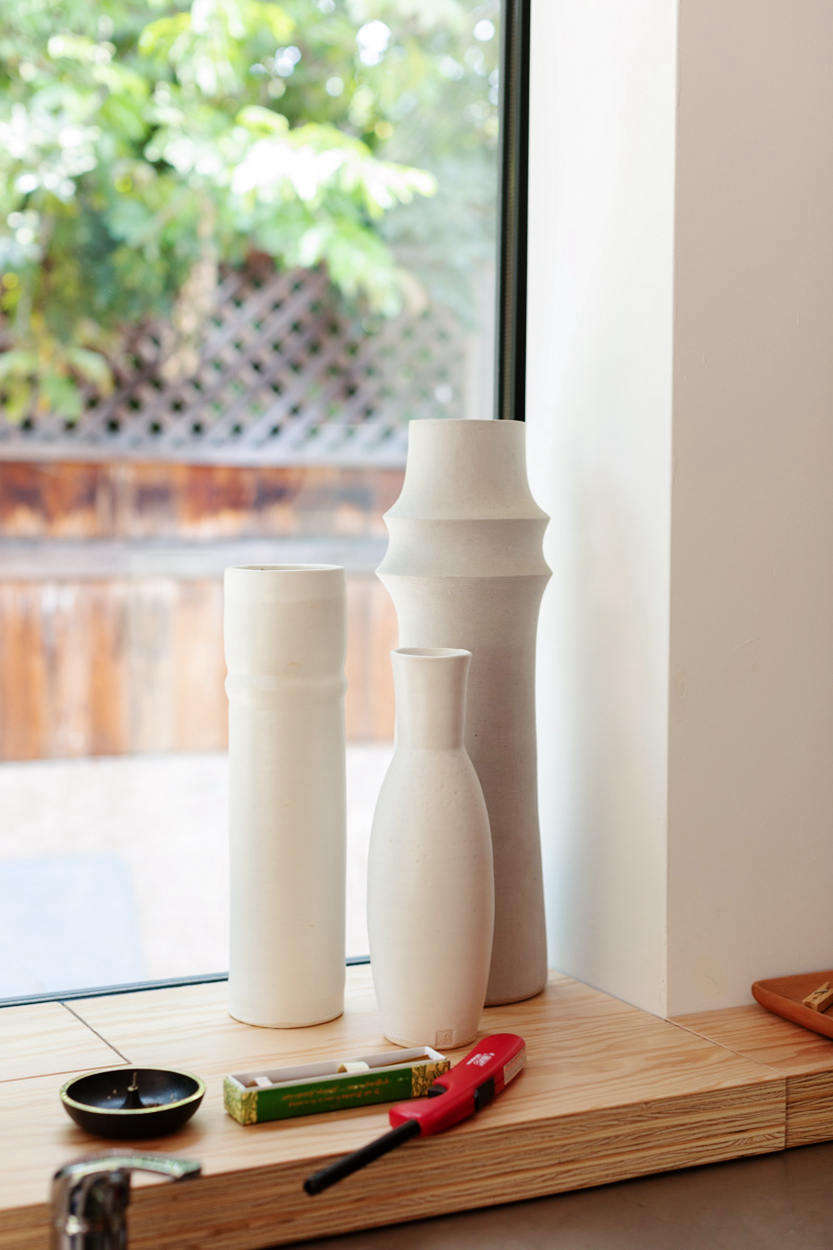 More stoneware vases by Mirena Kim.