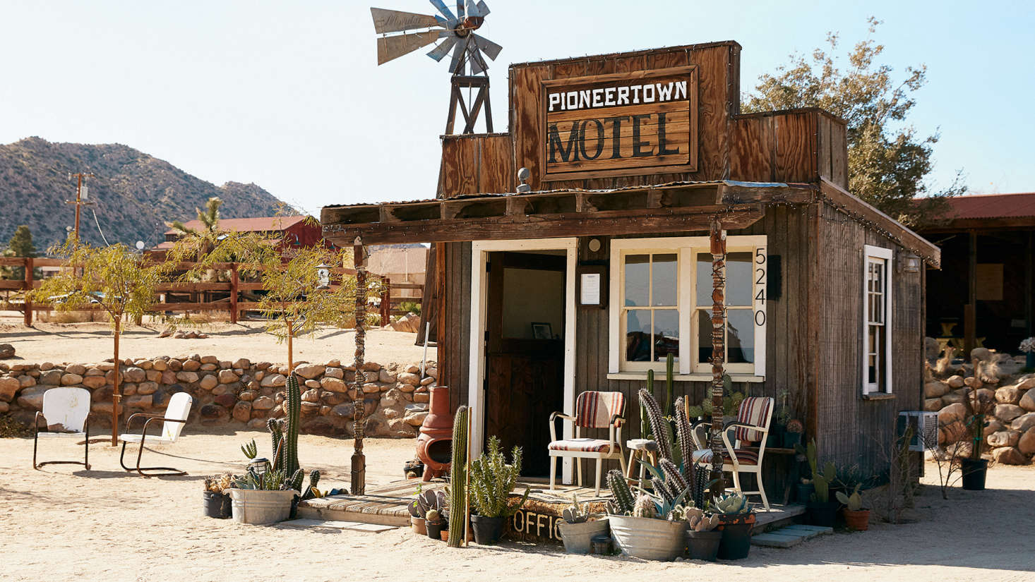 The “front office,” a small shack-turned-reception area.