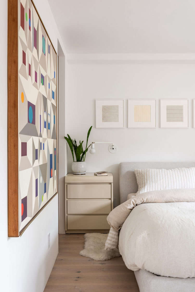 The Nest Storage Bed is by Niels Bendtsen for Design Within Reach. The walls on the lower floor are painted Farrow & Ball