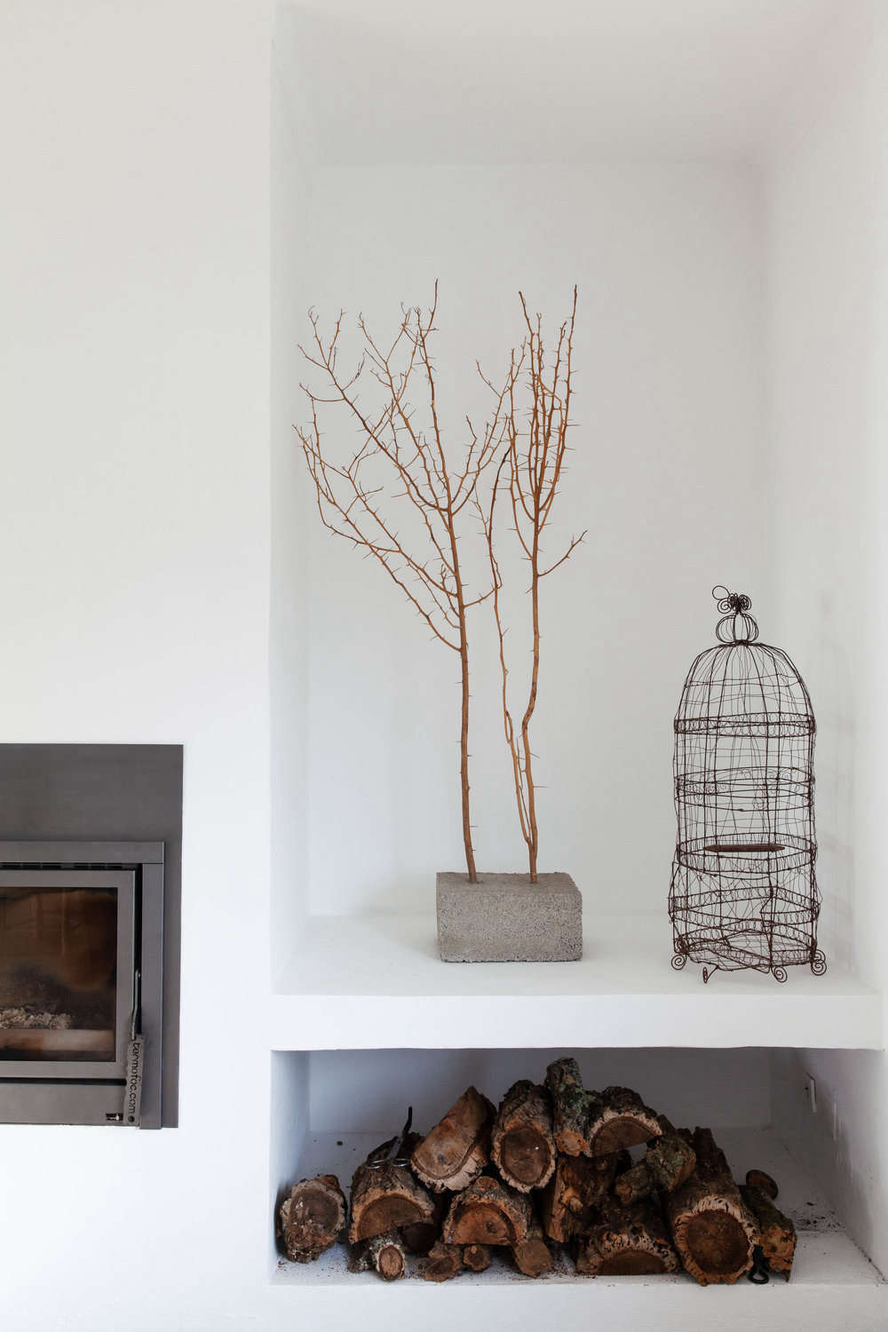 Logs double as decor.