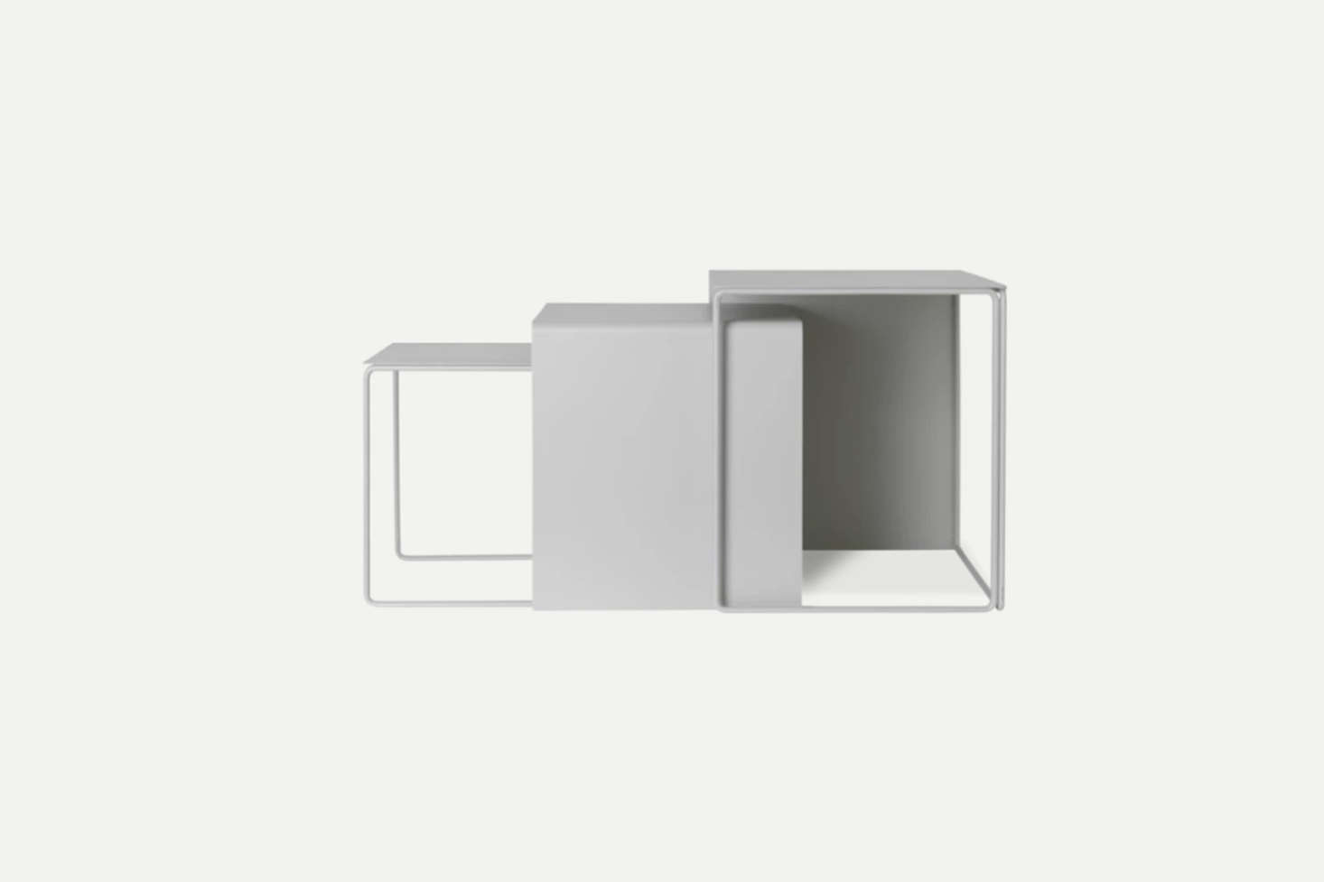 The Ferm Living Cluster Tables in Light Grey come in a set of 3 that can be arranged into a grouping or separated throughout the living room; €475.