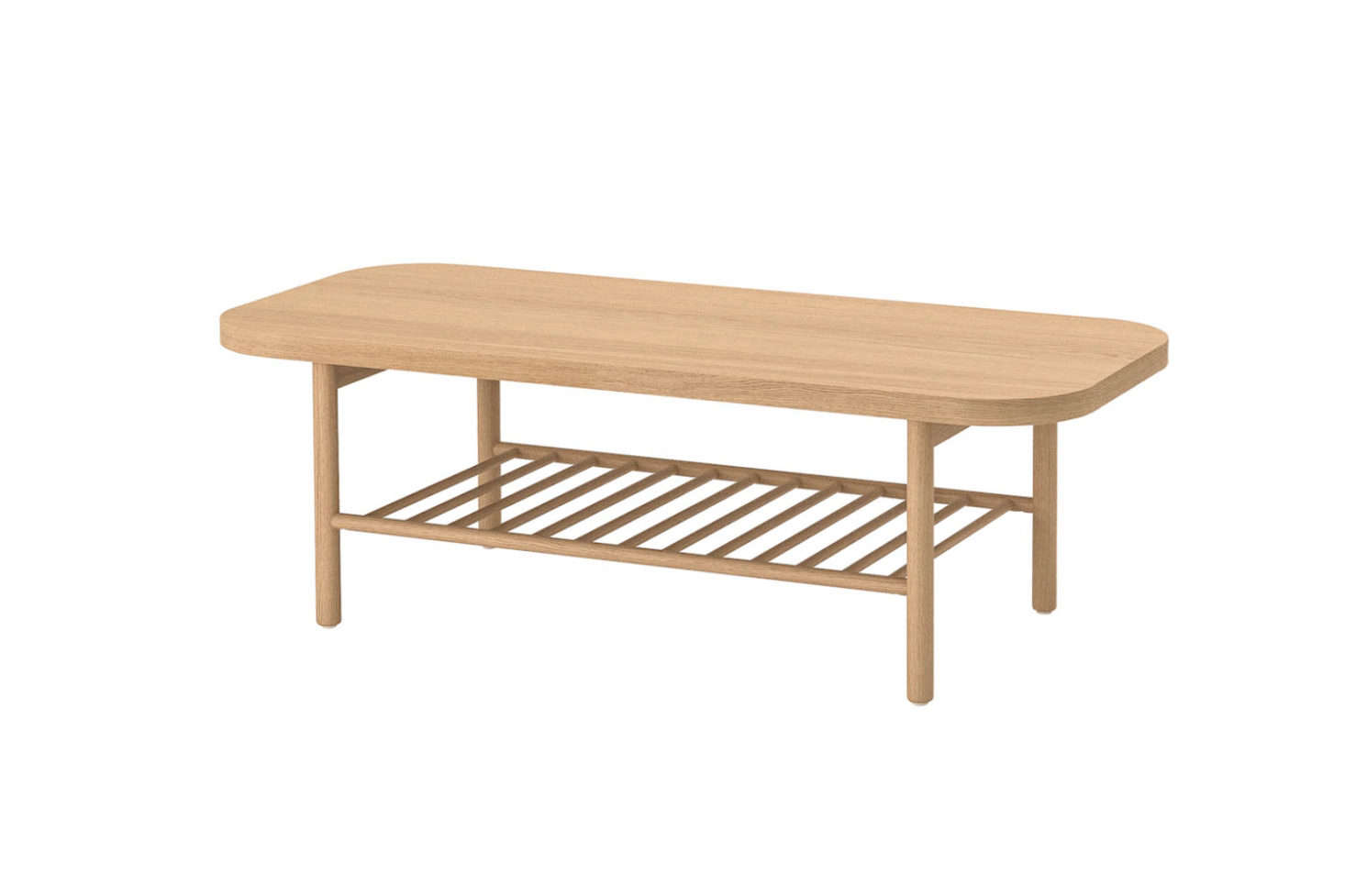 The IKEA Listerby Coffee Table in White Stained Oak is $9.