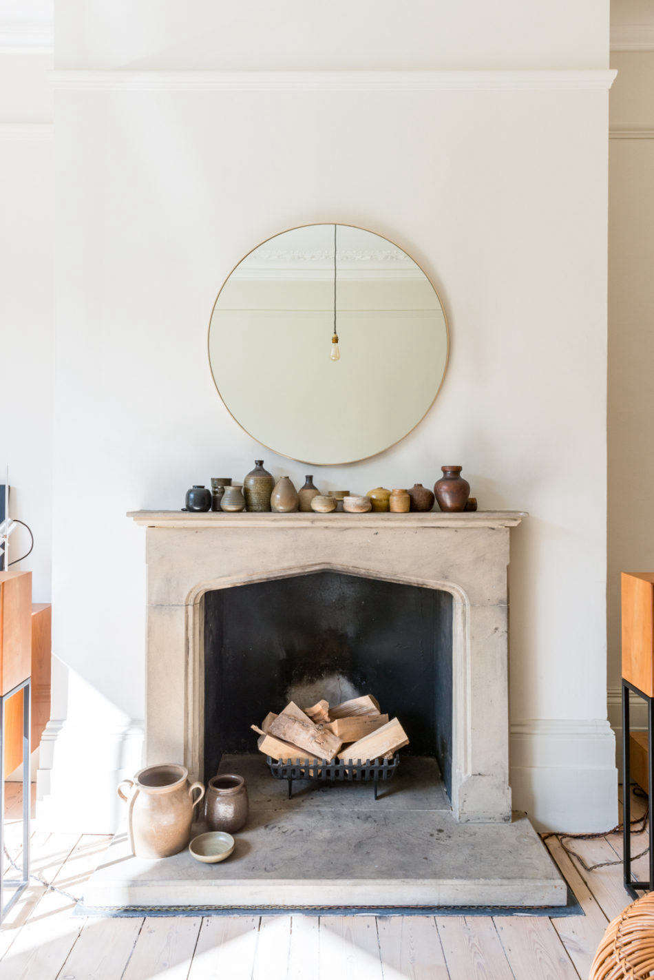 A round mirror from Habitat is 