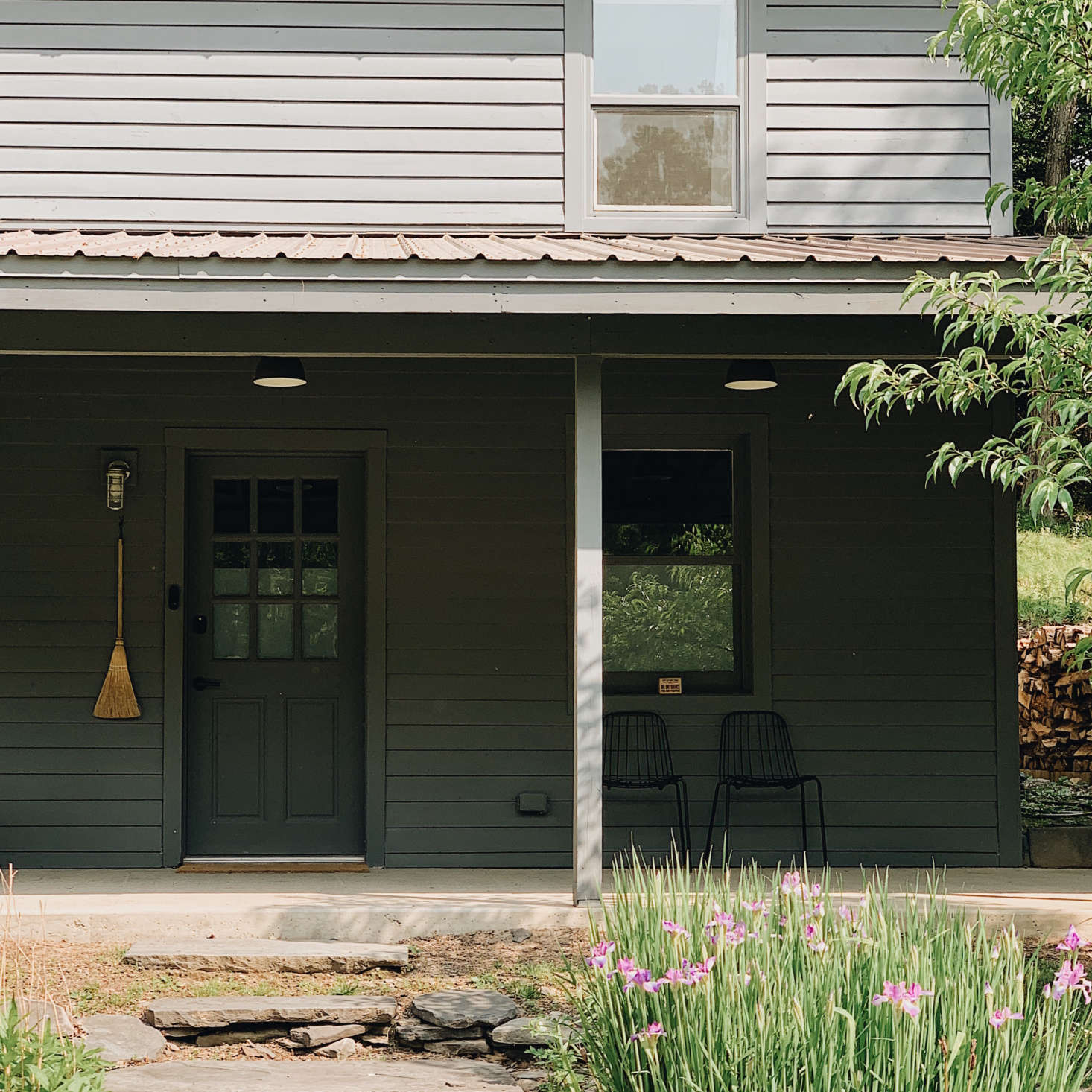 Set on a dead end in the hamlet of Kerhonkson, NY, the Cook House was built in . The previous owners added the second floor and porch with a corrugated metal roof.