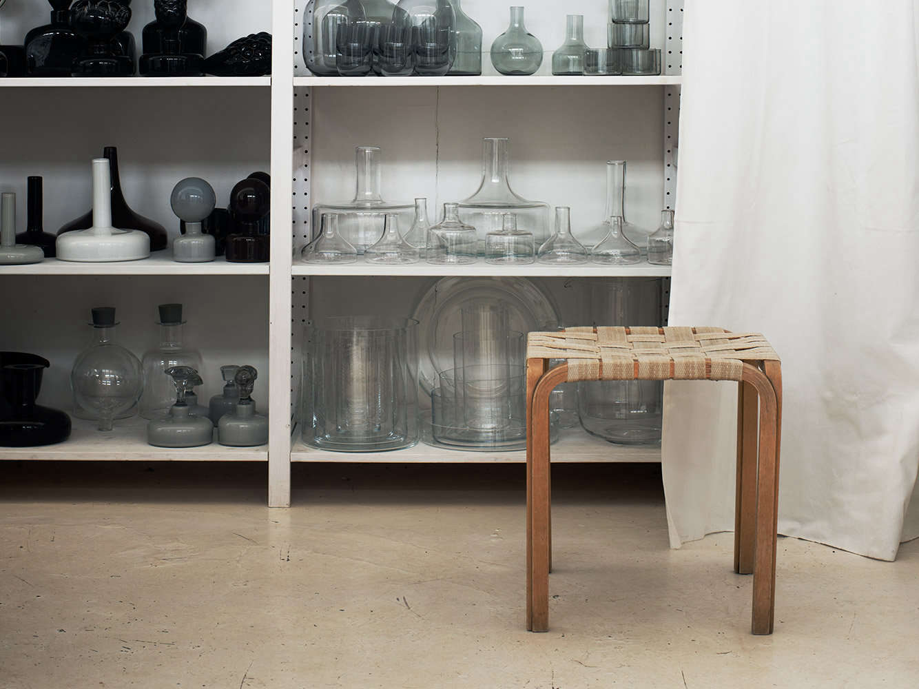 A selection of ceramic and glass vessels.