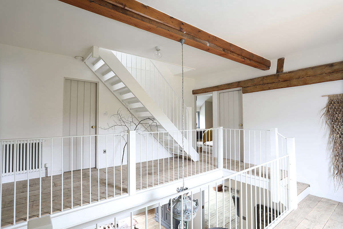 White stairways add to the sense of airiness.