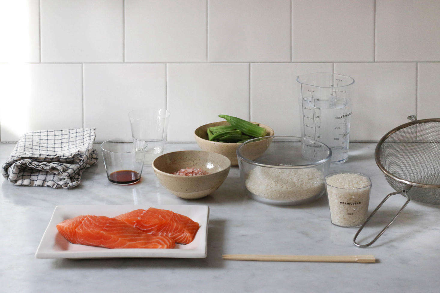 The ingredients for our modified version of the Vermicular cookbook
