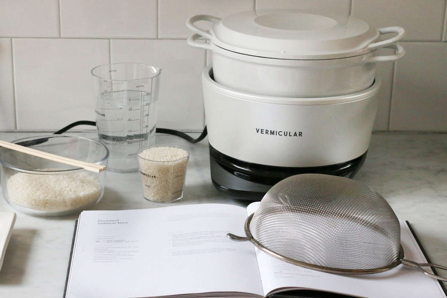 Adjust settings on the Vermicular, then set it and forget it until cooking is finished (about 60 minutes later).