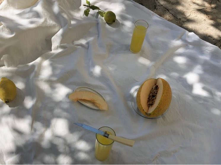 This is not to say that a picnic has to be a big production. A slice of melon and a cold glass of juice are all you need for a small moment of enjoyment.