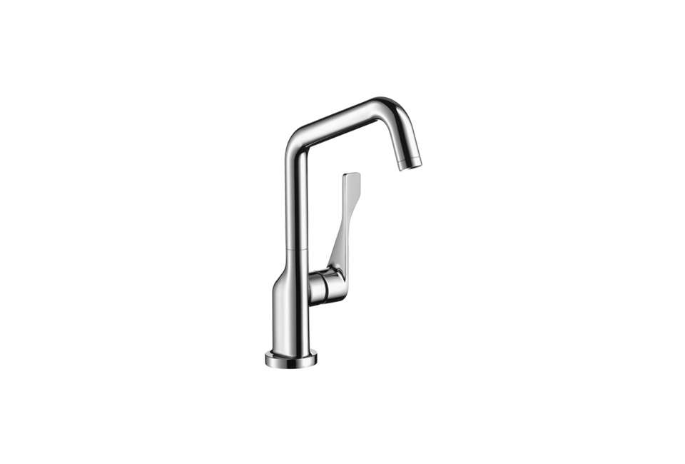 Also from Antonio Citterio, the Hansgrohe Axor Citterio Single Handle Kitchen Faucet has a propeller-shaped handle; $55data-src=